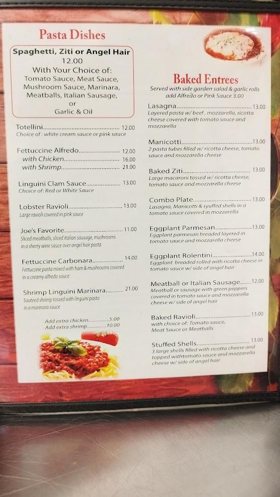 Joe's Pasta & Pizza Menu image 1