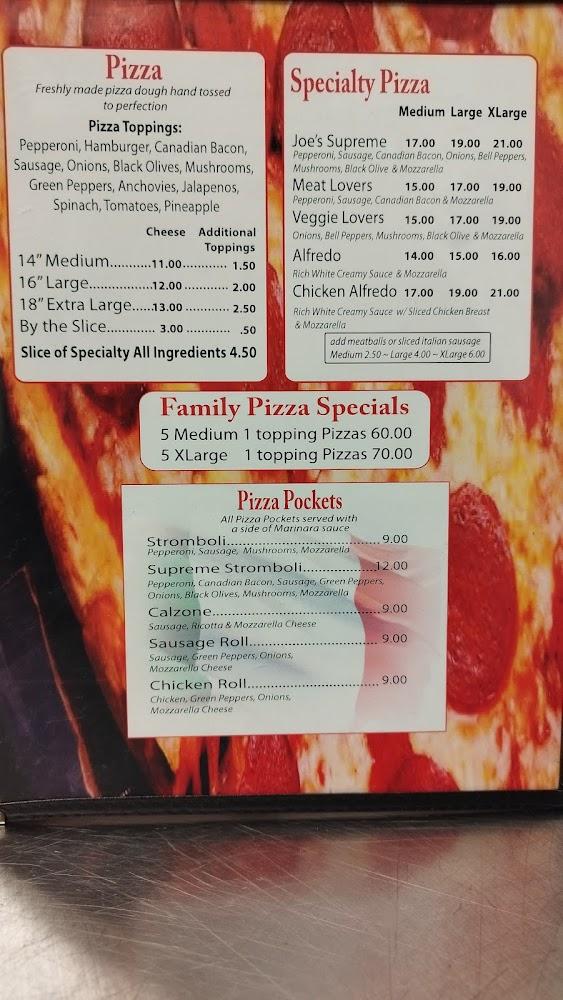 Joe's Pasta & Pizza Menu image 3